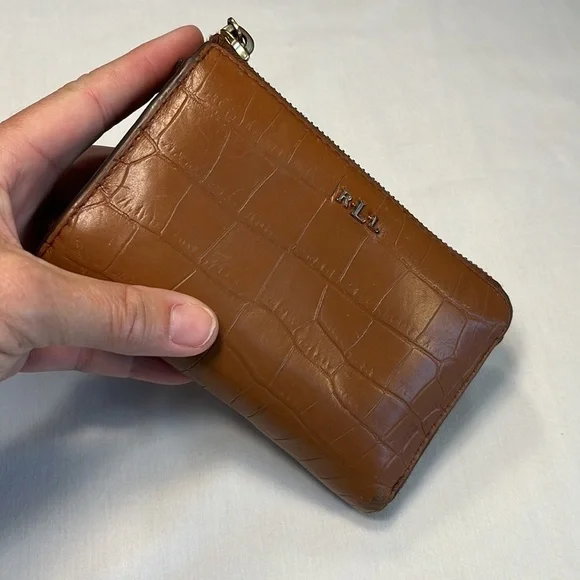 VTG Lauren Ralph Lauren leather wallet 2-sided zip expandable - Picture 15 of 15